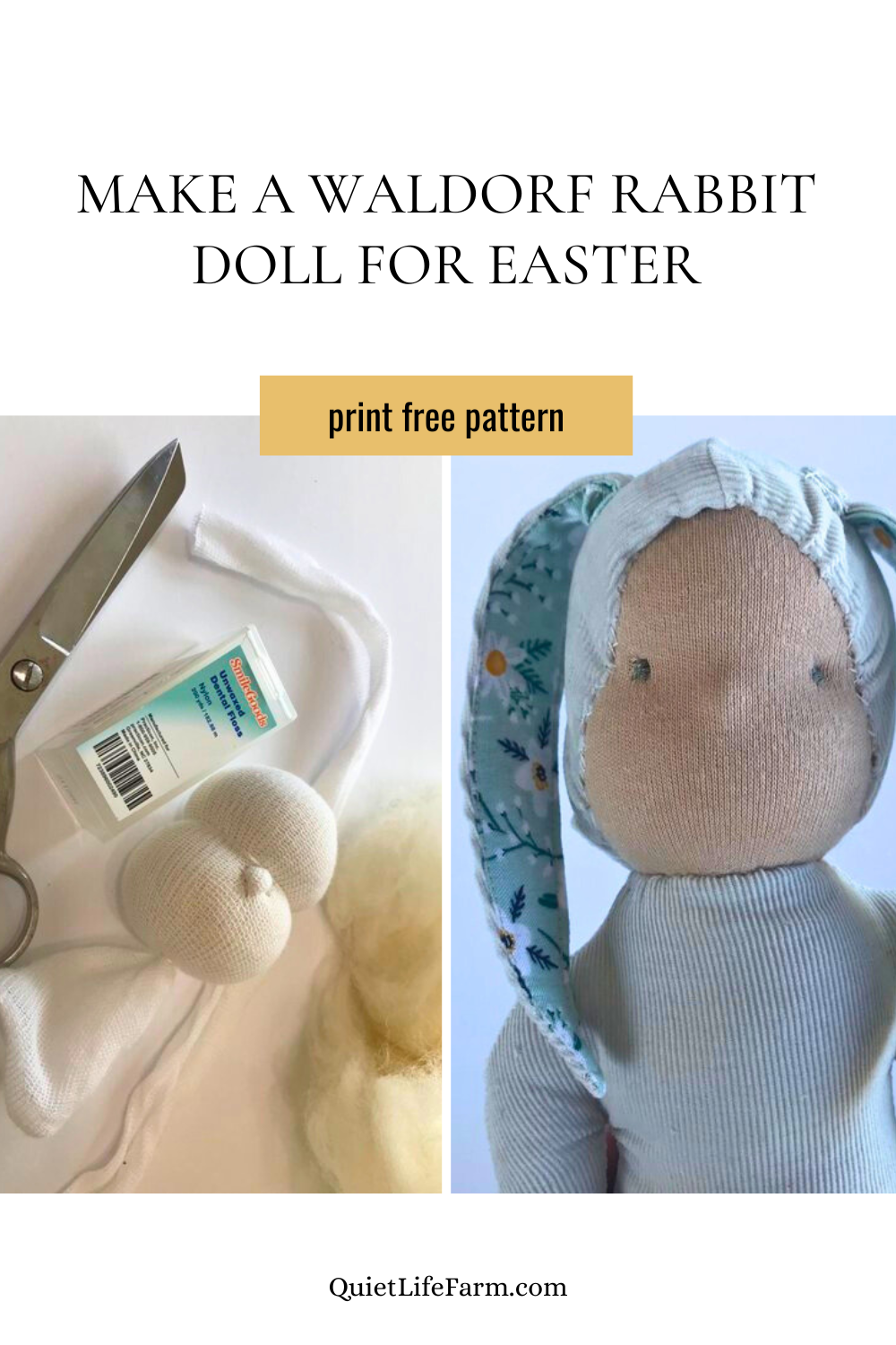 Waldorf Rabbit Doll Pattern Free PDF - Quiet Life Farm