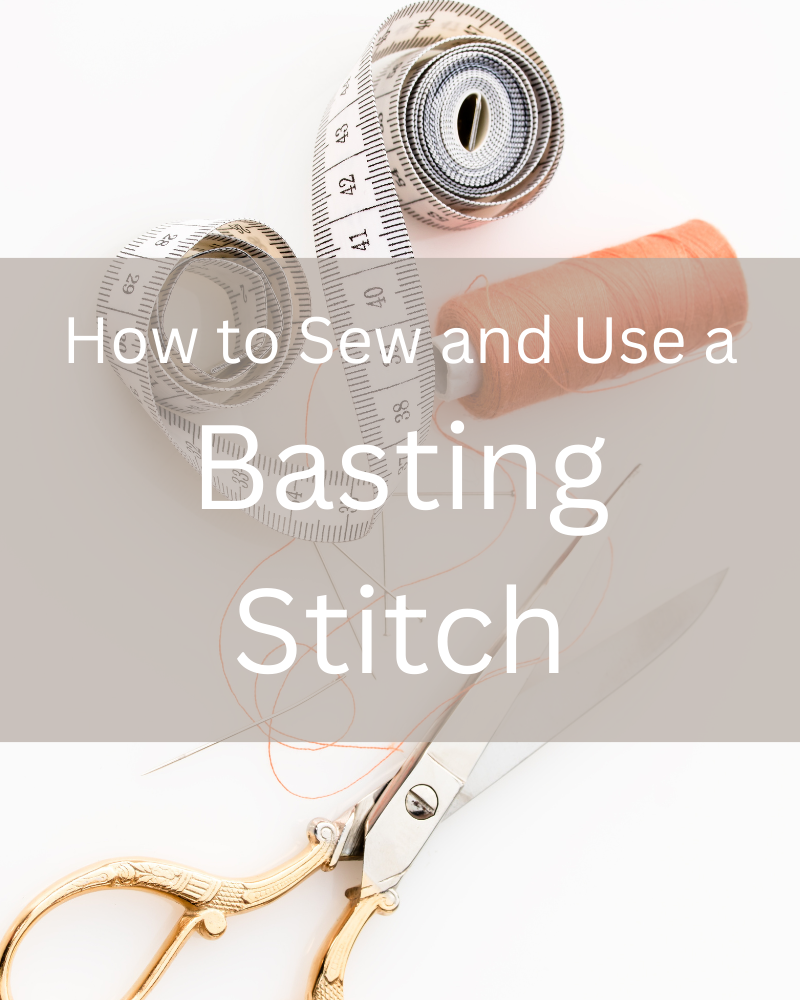 basting stitch featured image scissors measuring and orange thread
