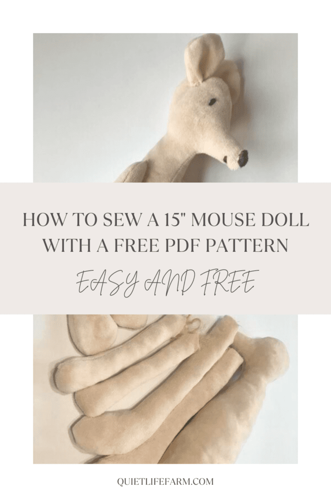 soft pink velvet mouse doll free sewing pattern