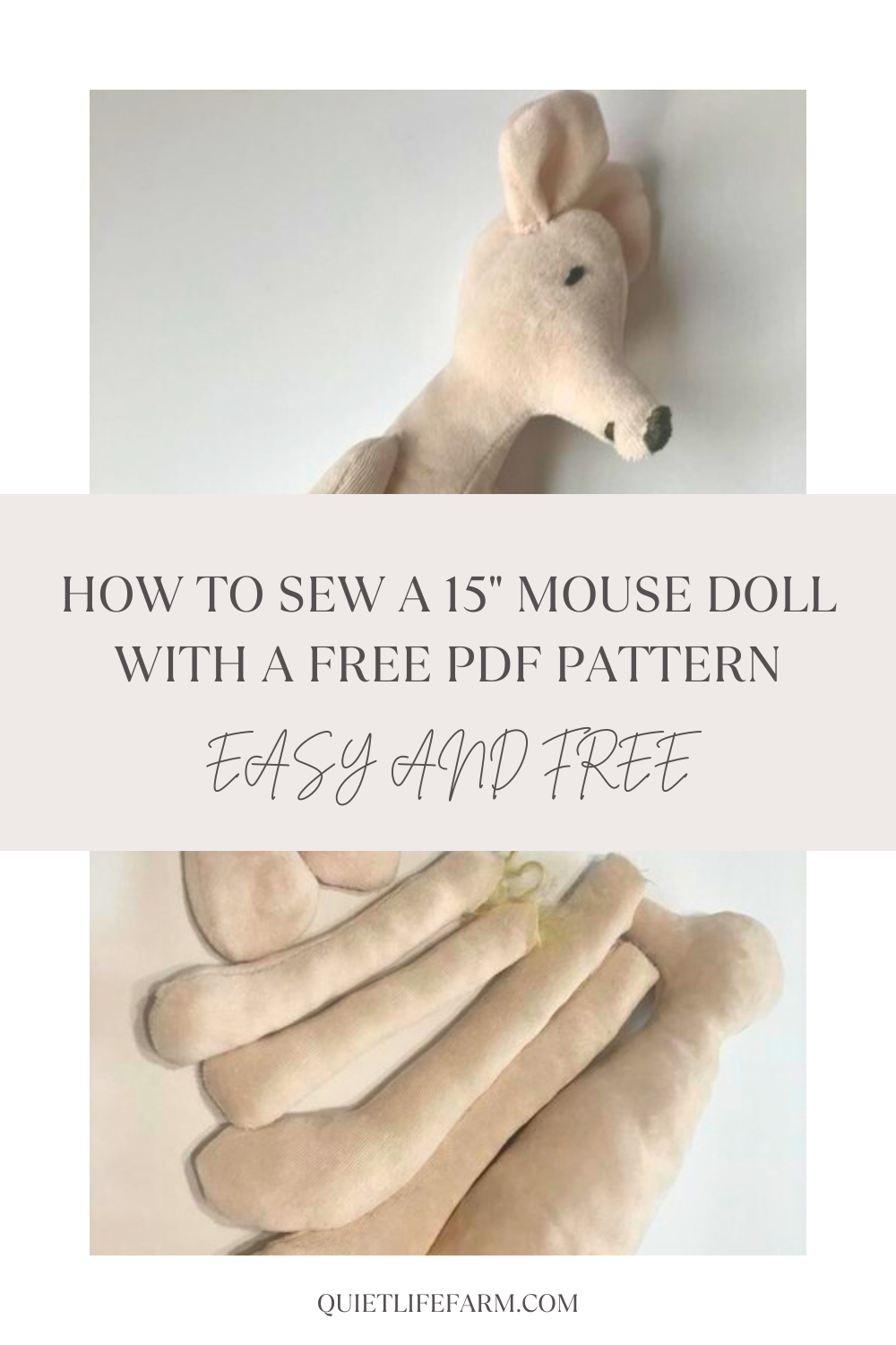DIY FREE Mouse Sewing Pattern PDF and Tutorial - Quiet Life Farm