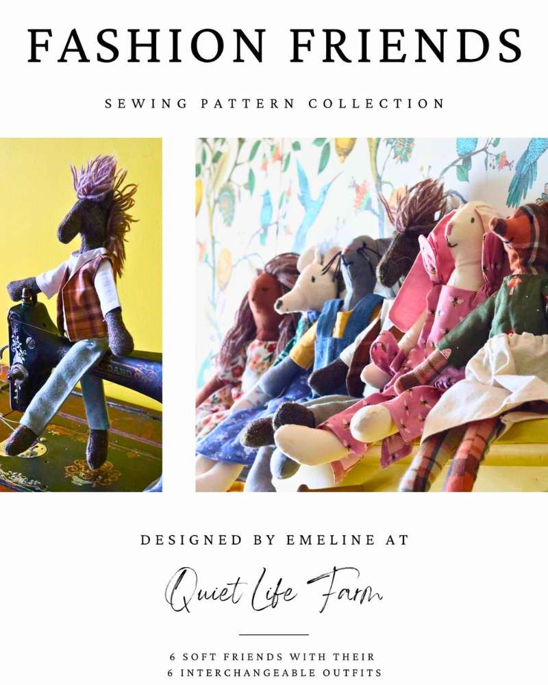 6 Dolls and their 6 Outfits Sewing Pattern Collection