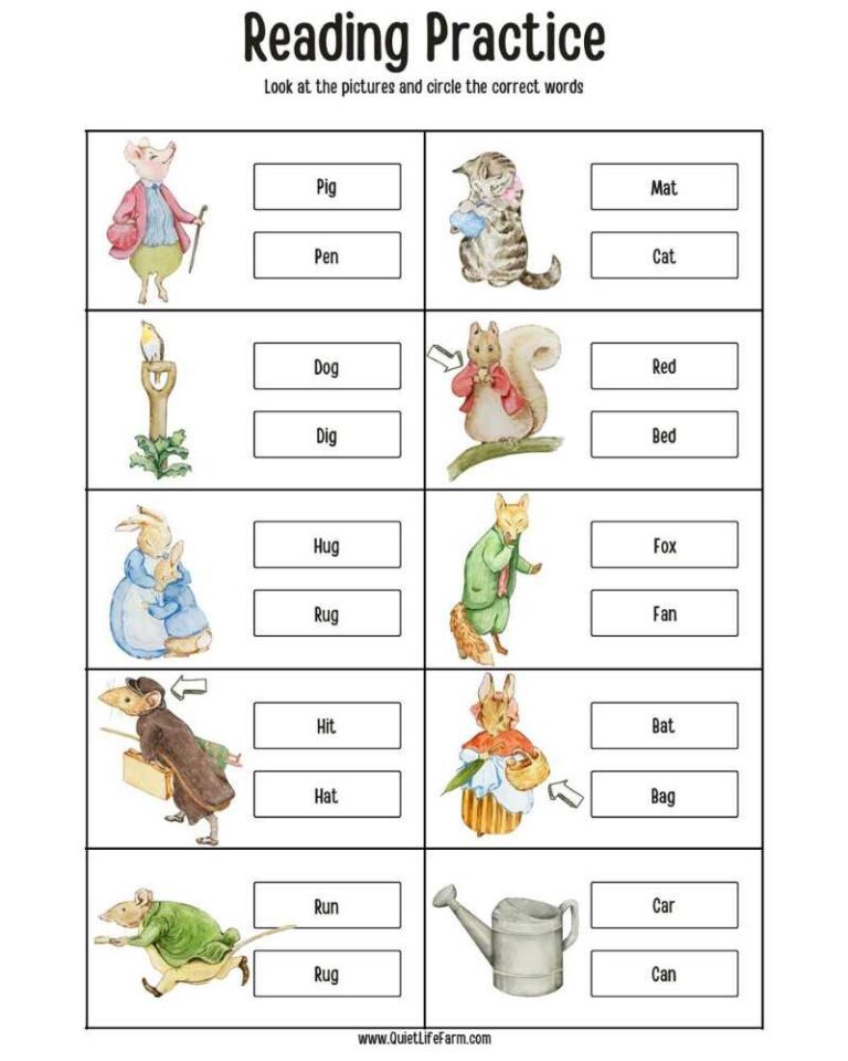 Beatrix Potter Printable Activities