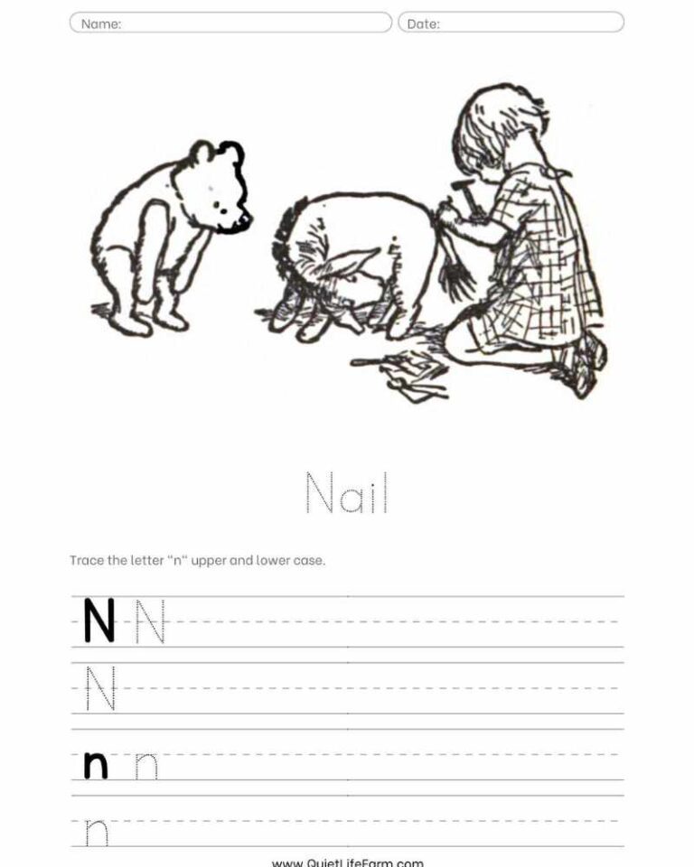 Free Pooh Bear Kindergarten Letter Writing Worksheets