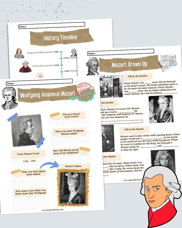 Mozart: Music History Worksheets