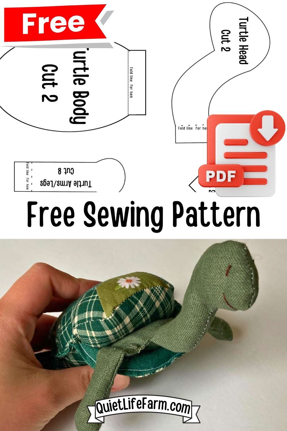 Free Turtle Sewing Pattern: DIY Stuffed Plush Pattern! - Quiet Life Farm