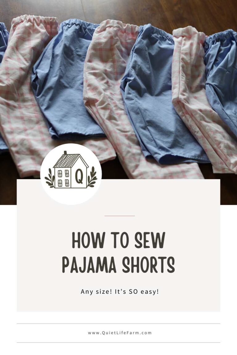 Pajama Shorts for Beginners: Free Sewing Pattern Tutorial! - Quiet Life ...
